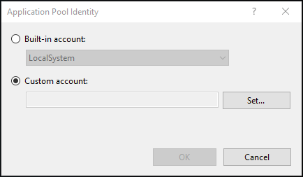 Application Pool Identity - Custom Account