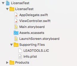 LEADTOOLS license in Xcode