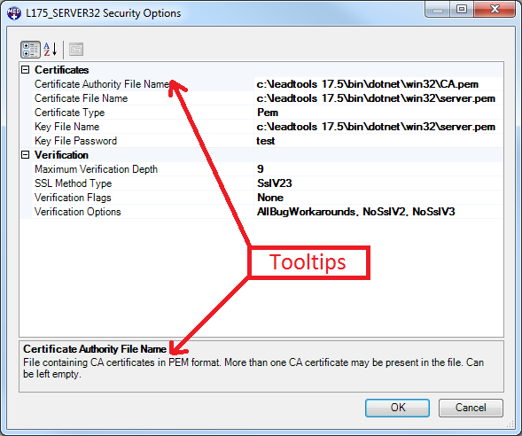 Security Options Dialog