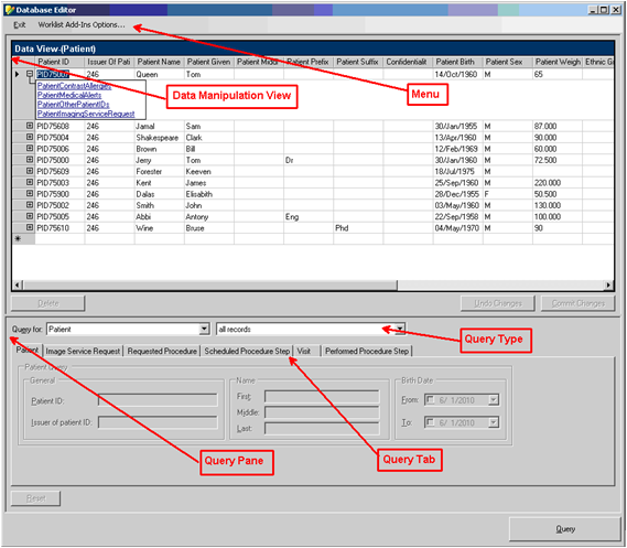 PACS Database Editor