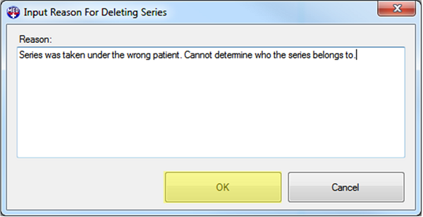 Patient Updater Delete Series Reason Confirm