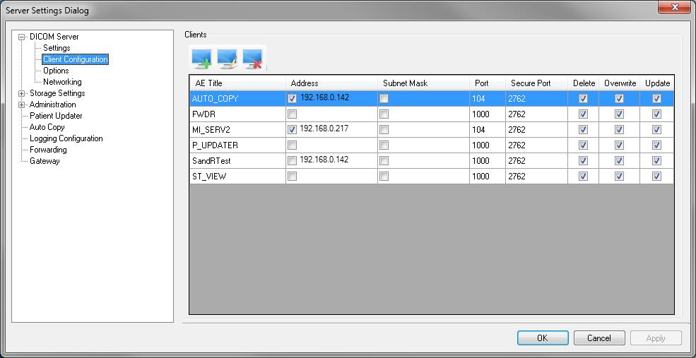 Storage Server Client Configuration