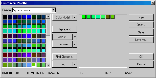 Customize Palette