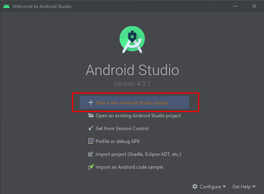 Create new Android project