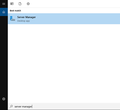 server manager application in the start menu