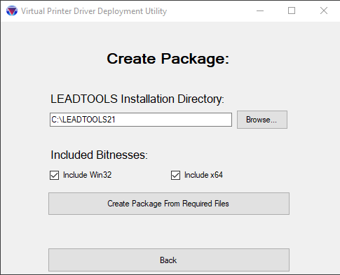 Use the Browse button and select the root to the LEADTOOLS SDK installation