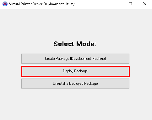 Click the <code>Deploy Package</code> button