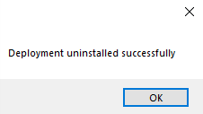 A confirmation window appears displaying a success message