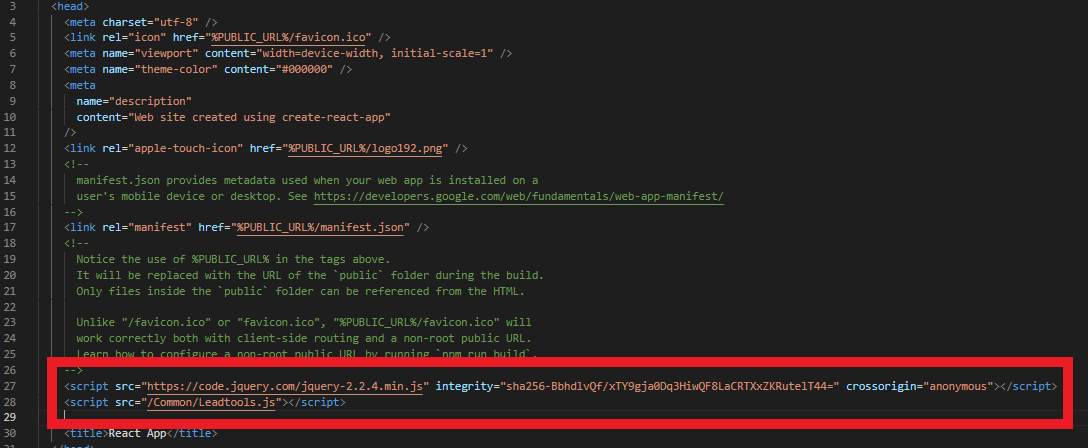 Dependencies script tags Dependencies script tags