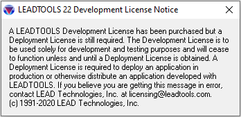 Development License Notice