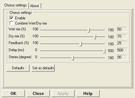 LEAD Audio Chorus Filter property page