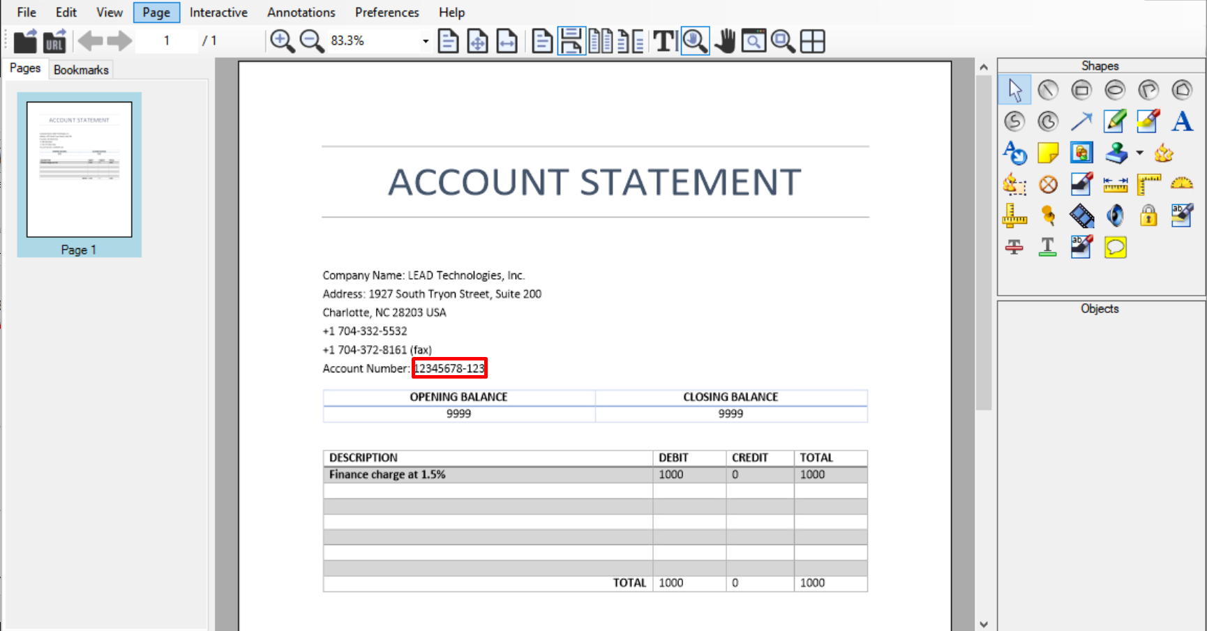 Document with sensitive information that needs to be redacted