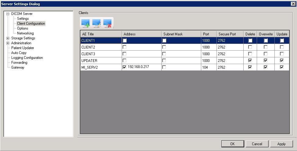 Storage Server Client Configuration