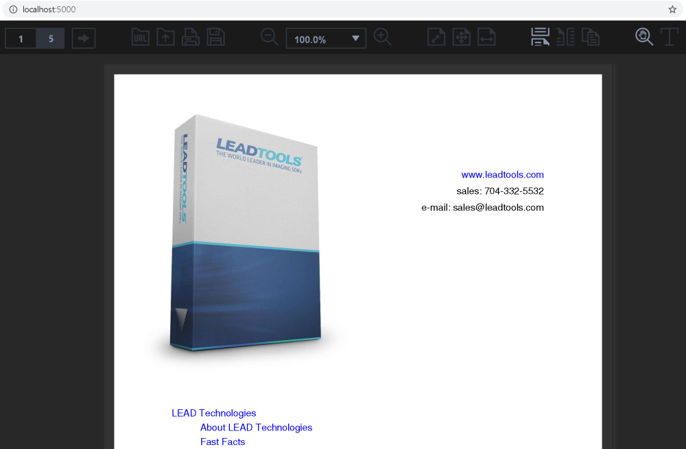 Navigate to localhost:5000 to display LEADVIEW