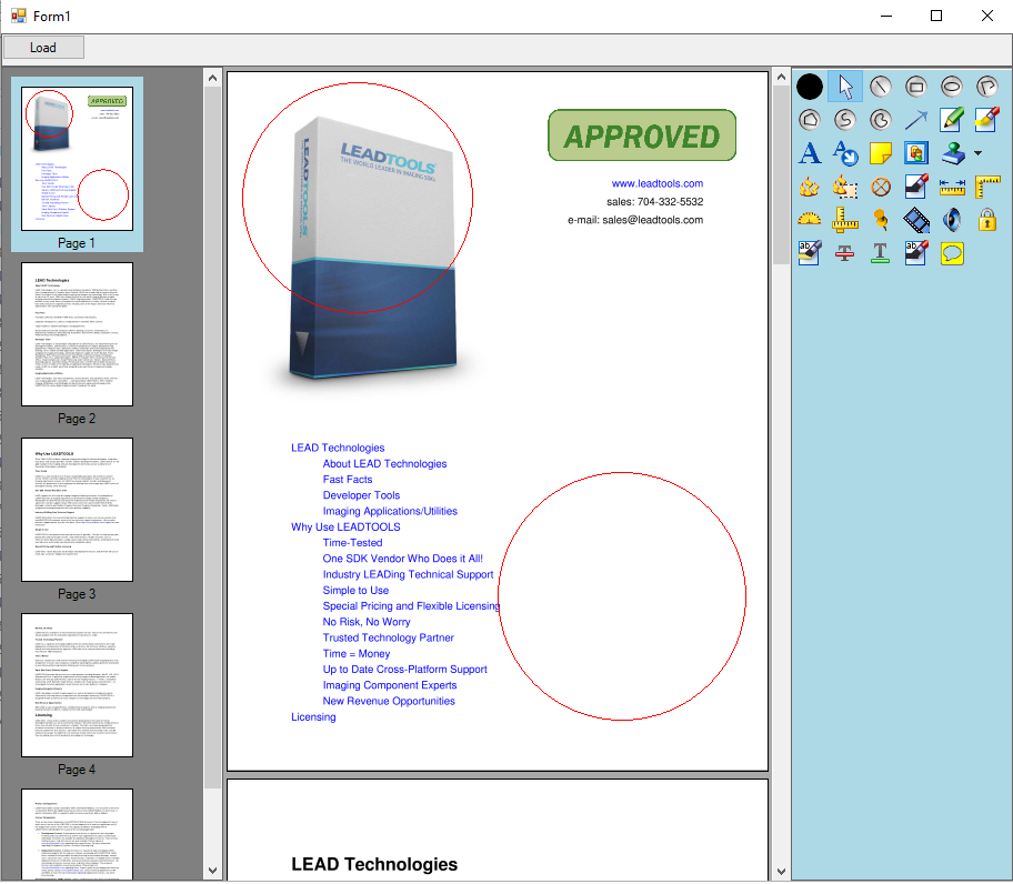 DocumentViewer showing some annotations drawn on an Document