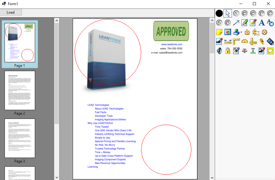 DocumentViewer showing some annotations drawn on an Document