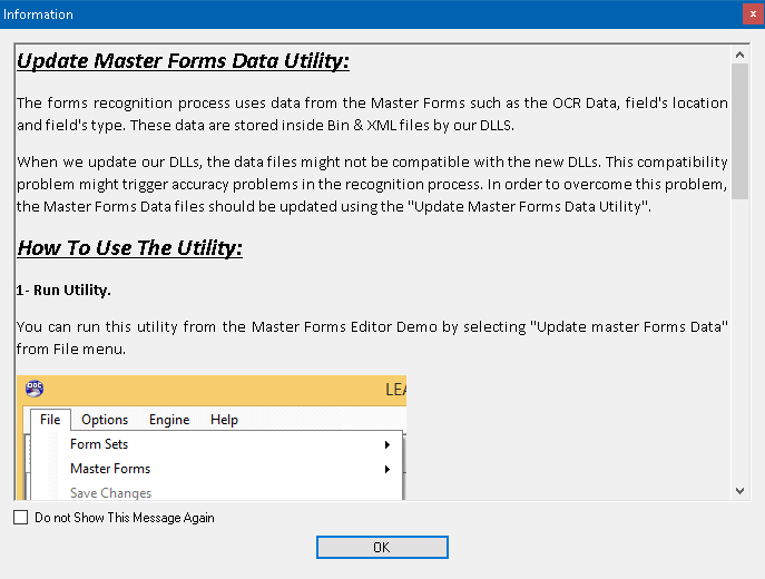 Update Forms Data Utility