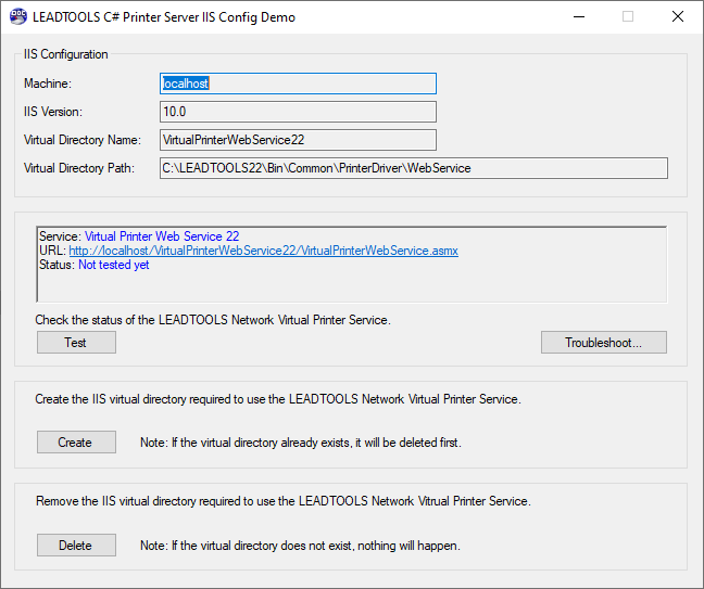 Printer IIS Config Demo