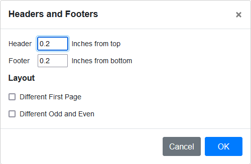 Edits the format values for the headers/footers from the dialog box.