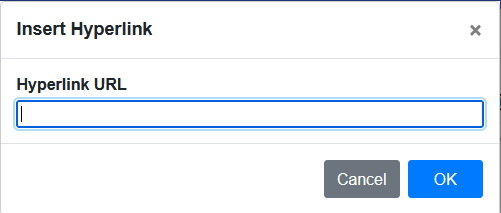 Add in a hyperlink to the document from the dialog box.