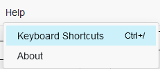 Keyboard Shortcuts from the menu.