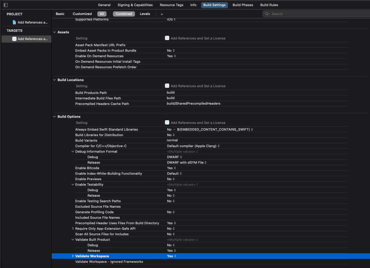 Validate Workspace Setting.