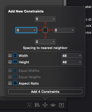 Screenshot of Constraint Window.