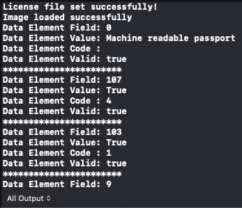 Console display of extracted information.