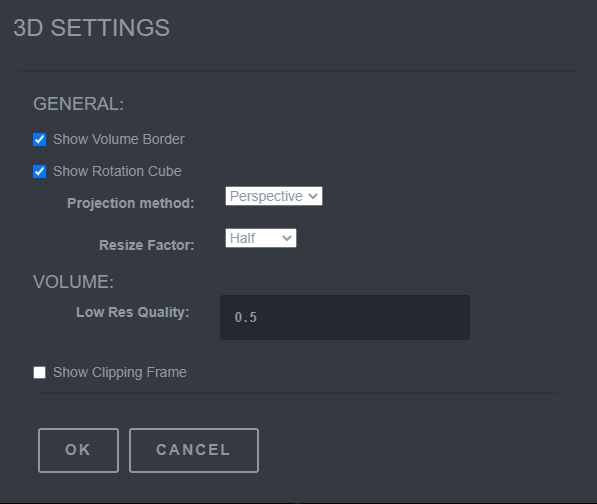 3D Settings Options