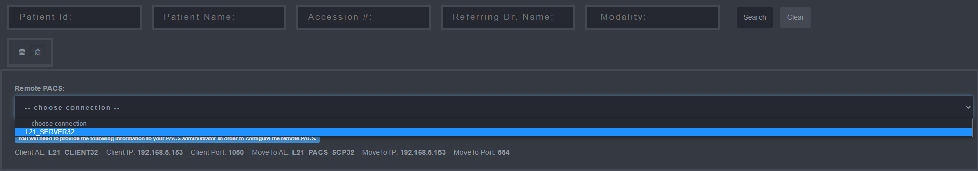 Remote PACS connections