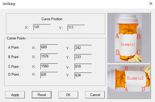 UnWarp Function - Settings