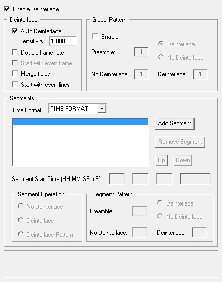 Video Deinterlace Filter property page