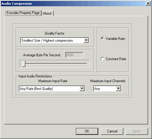 LEAD Vorbis Encoder property page