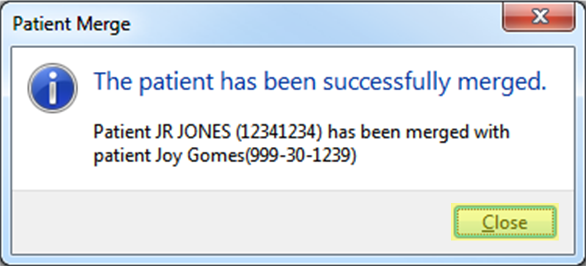 Patient Updater Patient Merge Reason Confirm