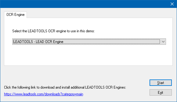 OCR Engine Dialog