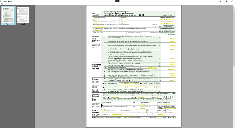 Highlighted Results from the DocumentAnalyzer