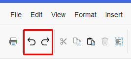 Screenshot highlighting Undo/Redo.