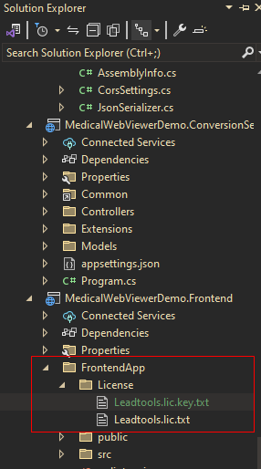 License Files Solution Explorer