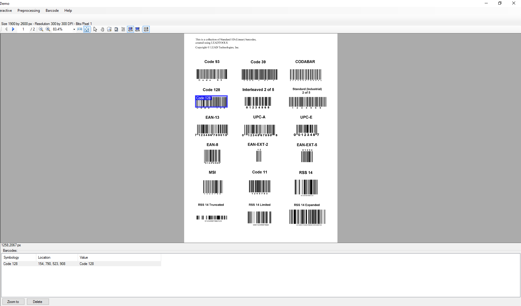 Code 128 Barcode SDK Technology | LEADTOOLS