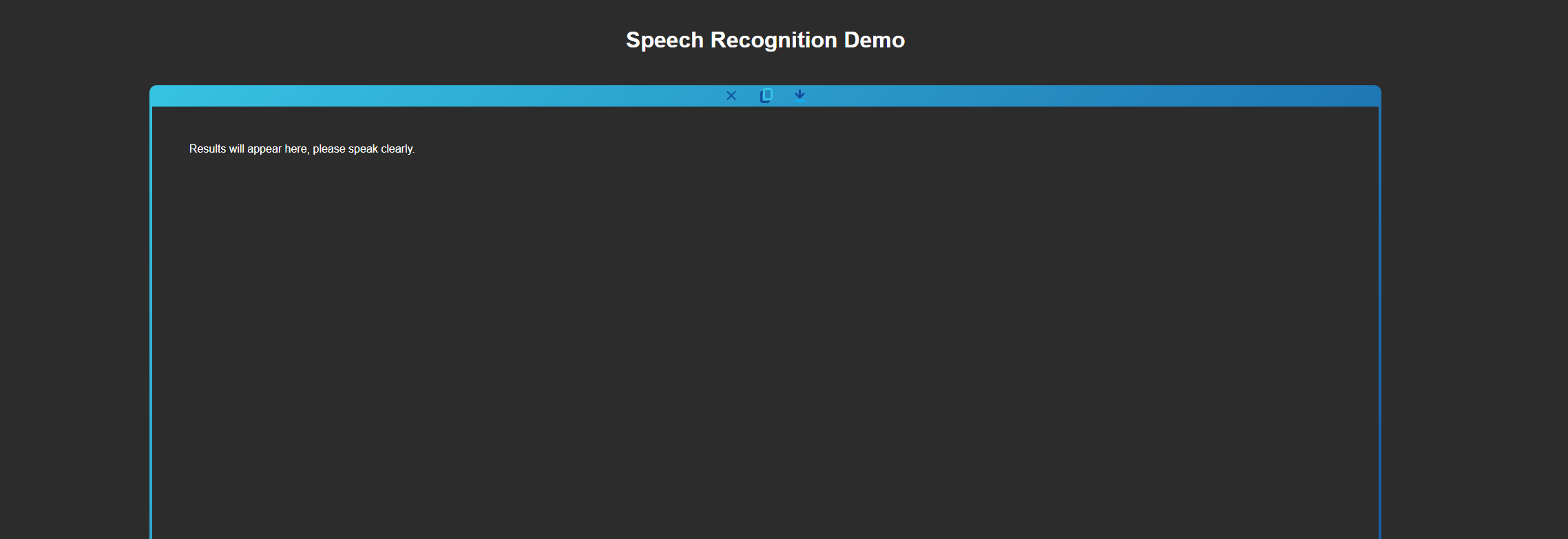 Speech Recognition screenshot
